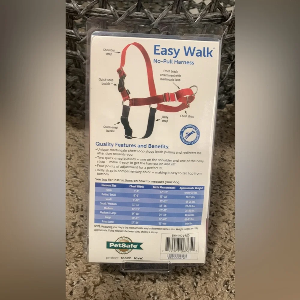 Pet Safe Easy Walk dog harness Large - New‎ in Box